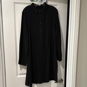 Ann Taylor Elegant Black Shirt Dress Size 16